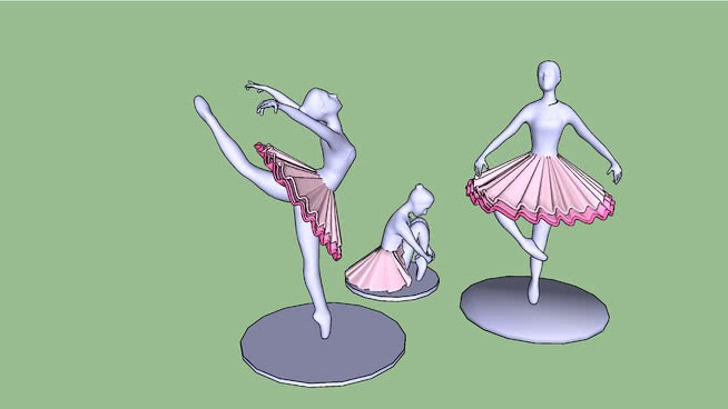 芭蕾舞小人室内装饰 sketchup室内模型下载 第1张