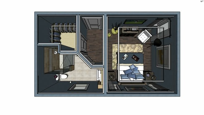 家装室内设计整体模型-编号455351 sketchup室内模型下载 第1张