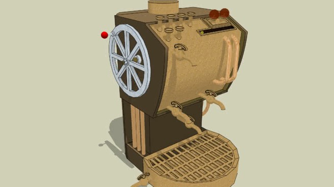 蒸汽朋克蒸汽咖啡机 sketchup室内模型下载 第1张