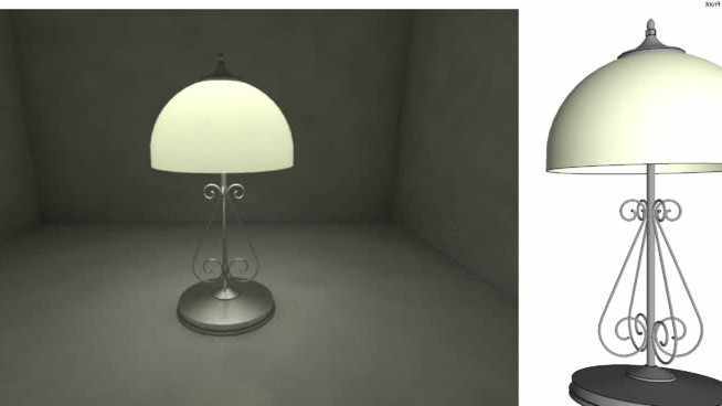 台灯-室内灯具sketchup模型库编号458560 灯具 第1张