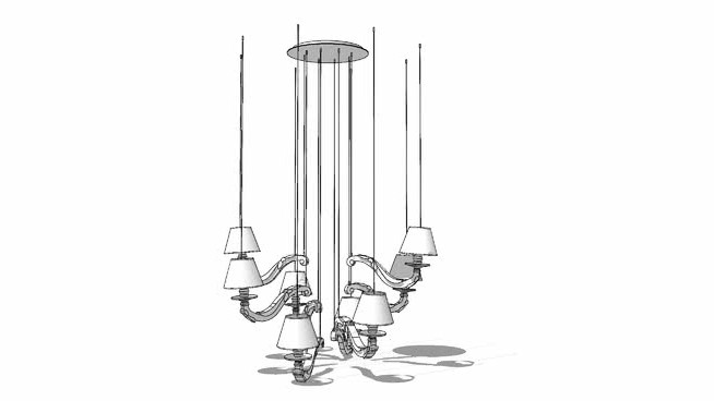 吊灯-室内灯具-草图大师模型下载-编号459697 灯具 第1张