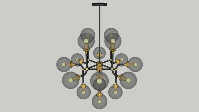 吊灯-室内灯具-草图大师模型下载-编号460816 灯具 第1张